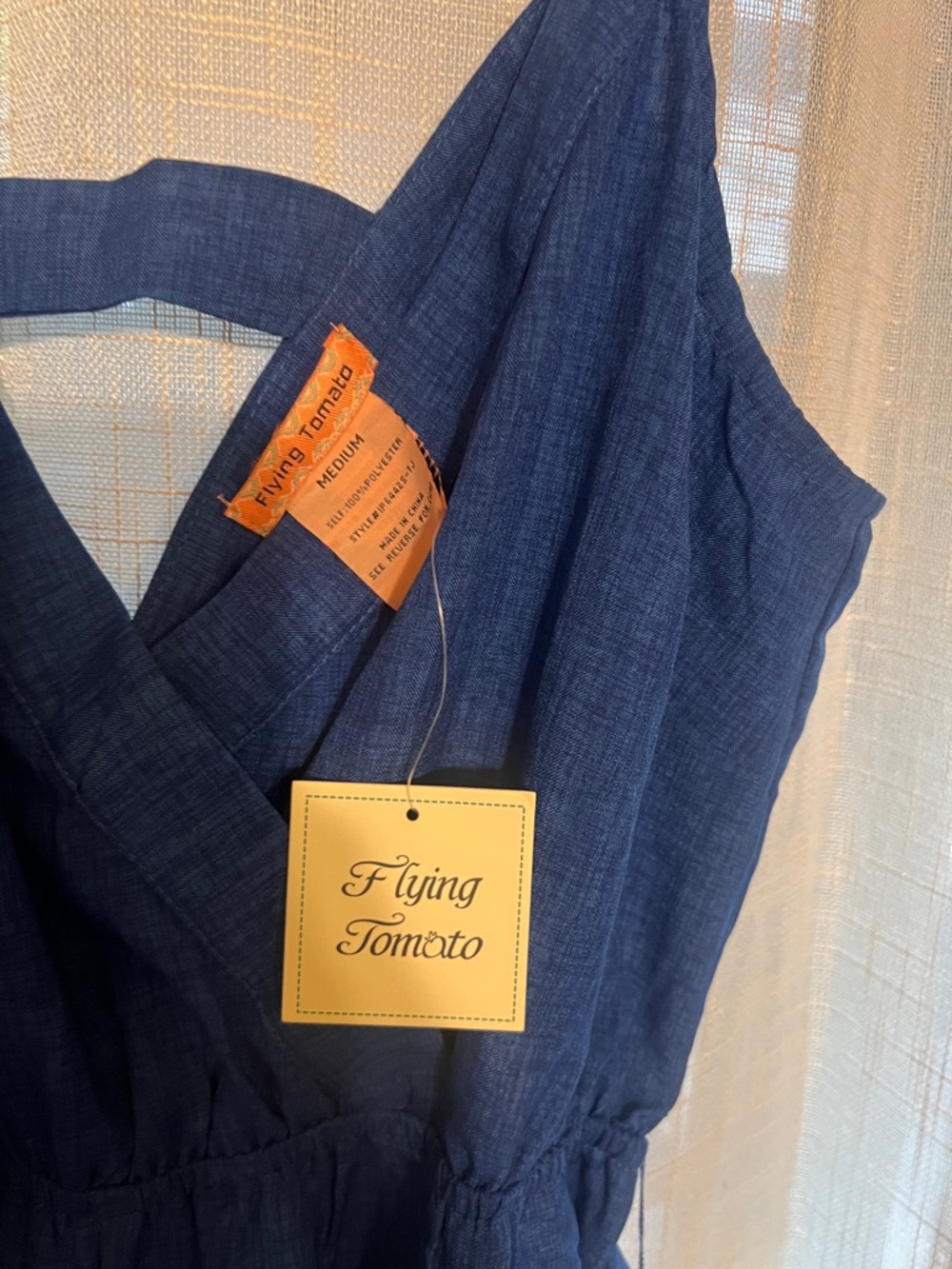 Flying Tomato Navy Blue Sleeveless V-Neck Jumpsuit - Picture 4 of 5
